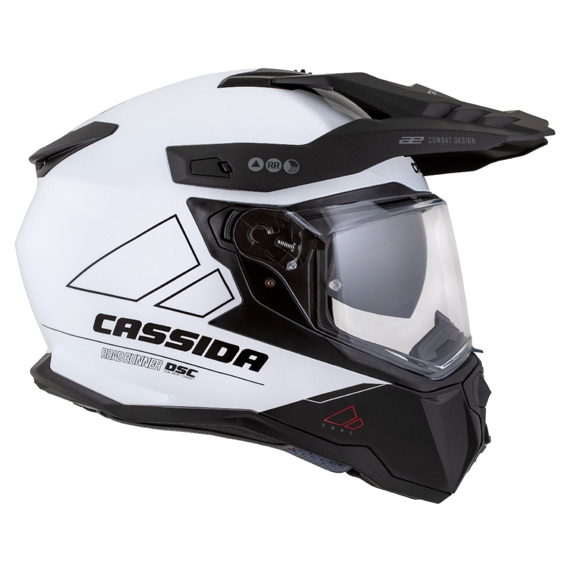 Enduro ķivere Cassida Road Runner Dual balta- melna
