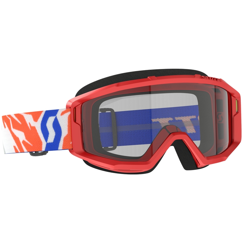 Bērnu motokrosa brilles SCOTT Primal Youth sarkanas ar caurspīdīgu pleksi izpārdošana