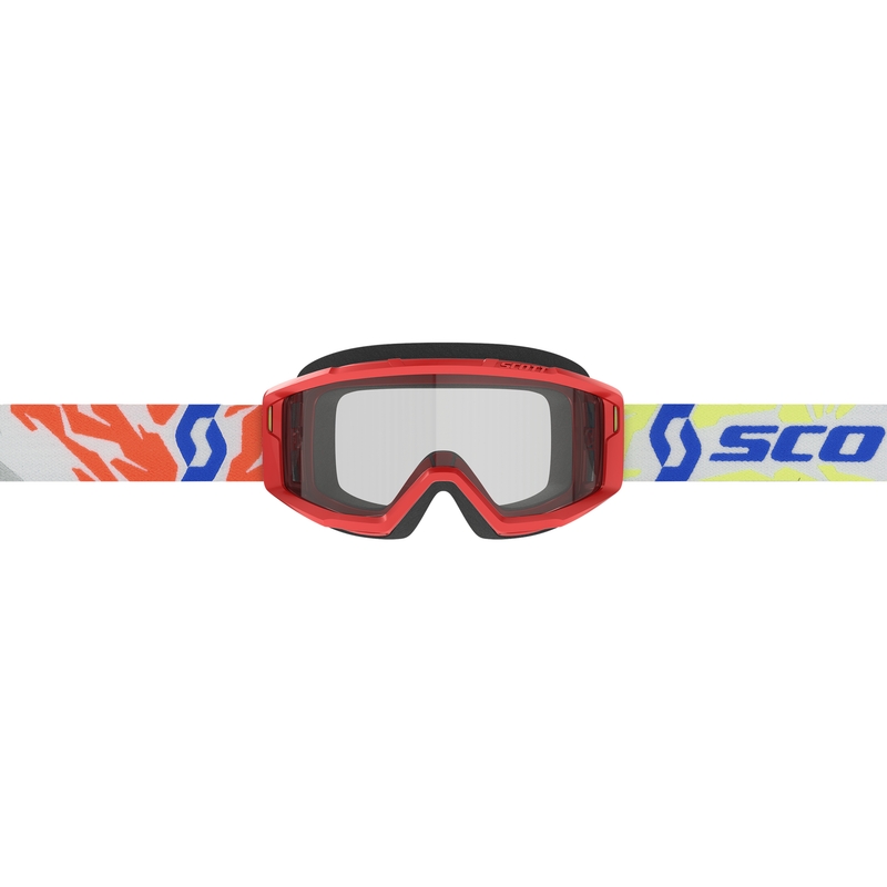 Bērnu motokrosa brilles SCOTT Primal Youth sarkanas ar caurspīdīgu pleksi izpārdošana