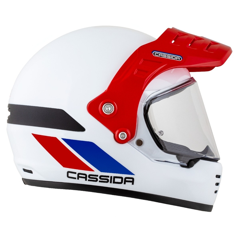 Enduro ķivere Cassida FormX FlatOut balta-zilā-sarkana