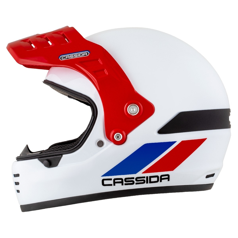Enduro ķivere Cassida FormX FlatOut balta-zilā-sarkana