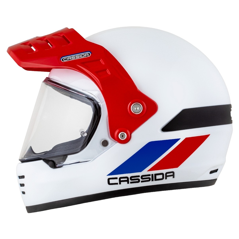 Enduro ķivere Cassida FormX FlatOut balta-zilā-sarkana