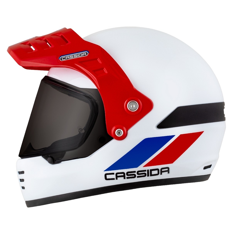 Enduro ķivere Cassida FormX FlatOut balta-zilā-sarkana