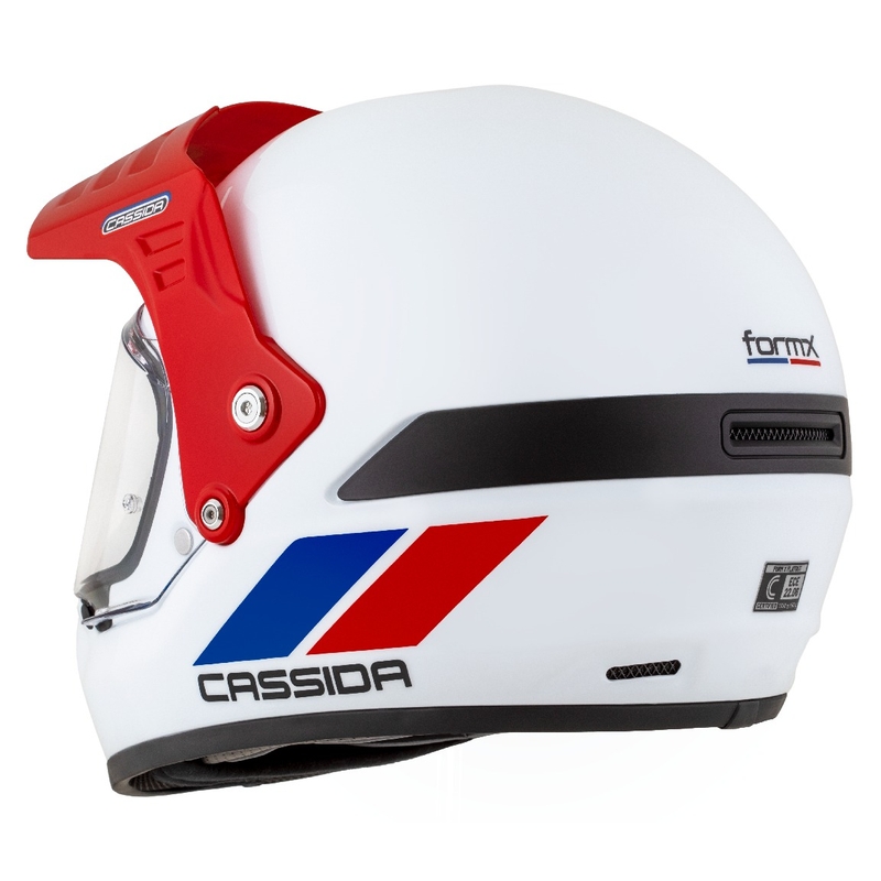 Enduro ķivere Cassida FormX FlatOut balta-zilā-sarkana