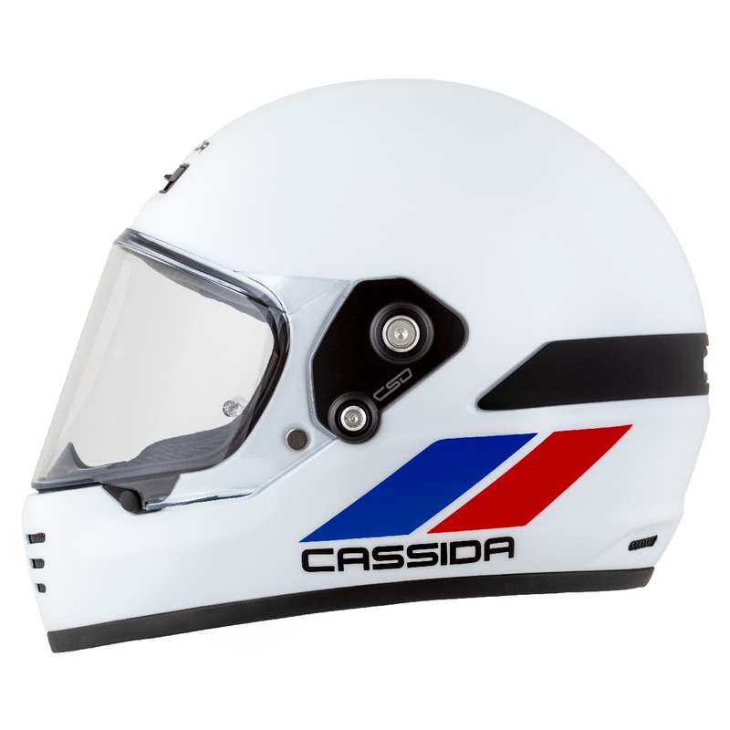 Enduro ķivere Cassida FormX FlatOut balta-zilā-sarkana
