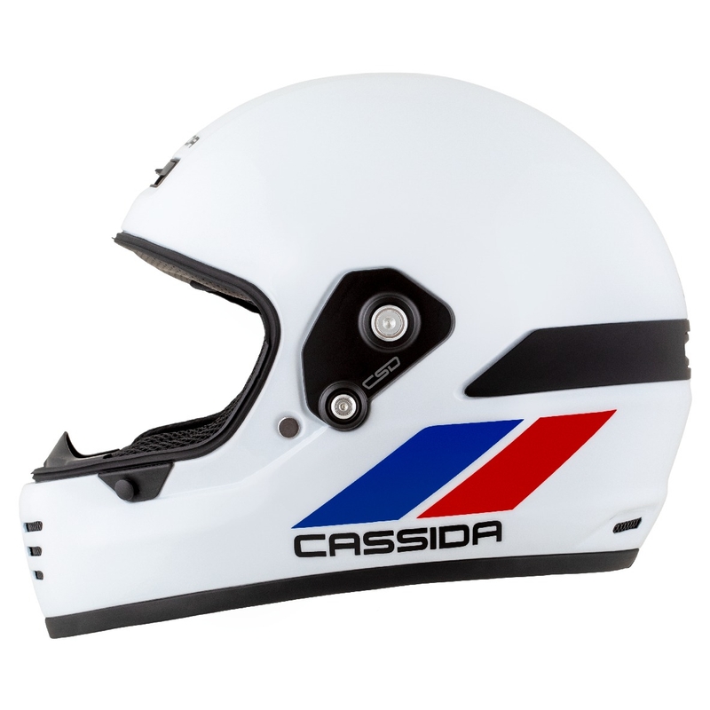 Enduro ķivere Cassida FormX FlatOut balta-zilā-sarkana