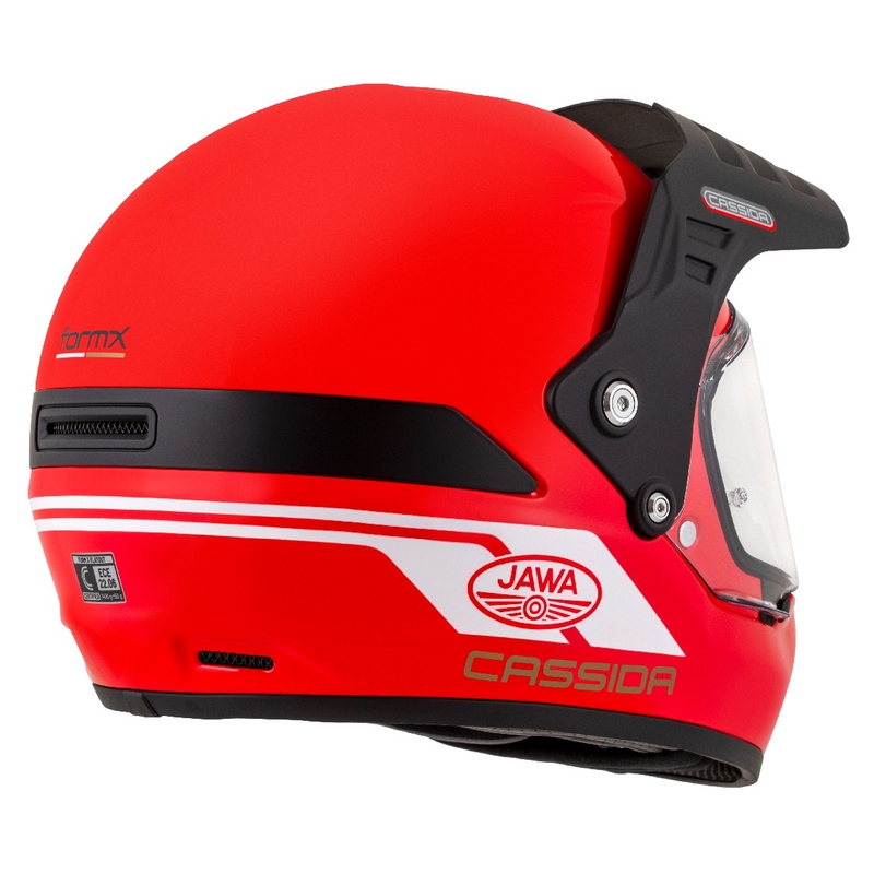 Enduro ķivere Cassida FormX Jawa RotaX sarkanbaltsarkanā-balta-zelta