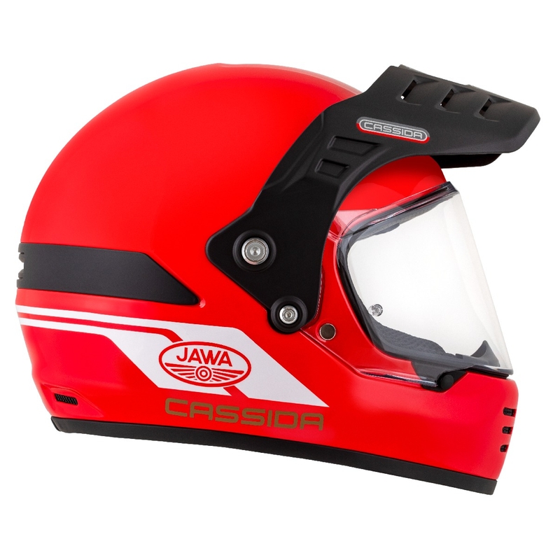 Enduro ķivere Cassida FormX Jawa RotaX sarkanbaltsarkanā-balta-zelta