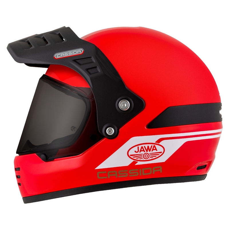 Enduro ķivere Cassida FormX Jawa RotaX sarkanbaltsarkanā-balta-zelta