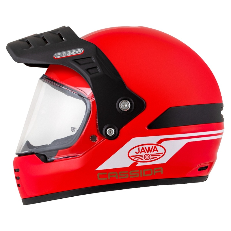 Enduro ķivere Cassida FormX Jawa RotaX sarkanbaltsarkanā-balta-zelta
