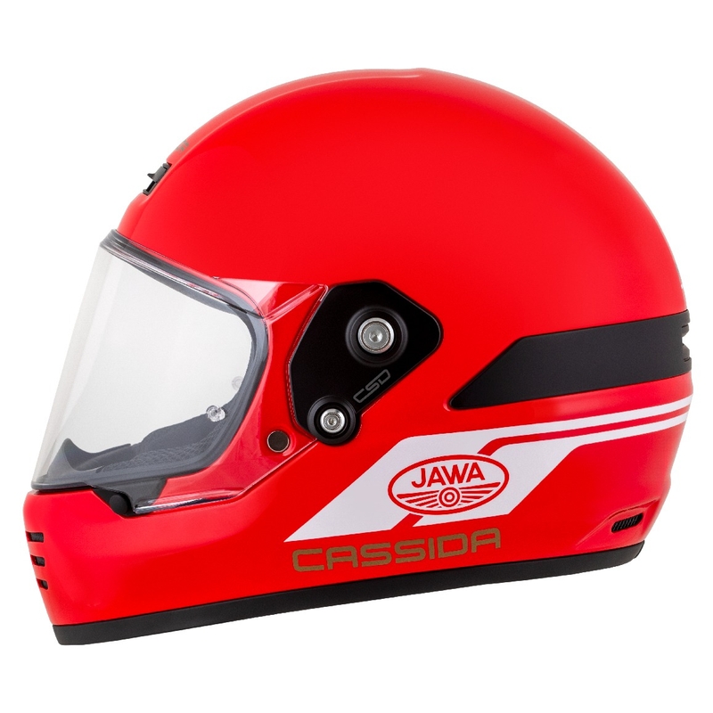 Enduro ķivere Cassida FormX Jawa RotaX sarkanbaltsarkanā-balta-zelta