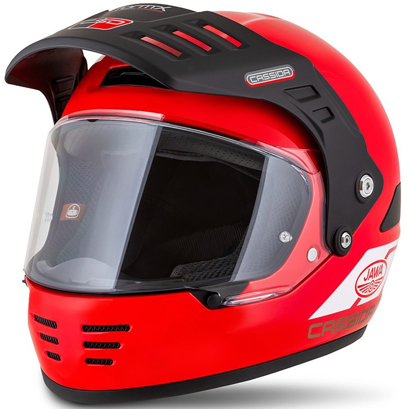 Enduro ķivere Cassida FormX Jawa RotaX sarkanbaltsarkanā-balta-zelta