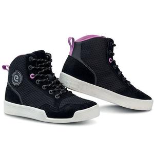 Sieviešu Eleveit Force Airtech Lady melni un rozā motociklu zābaki