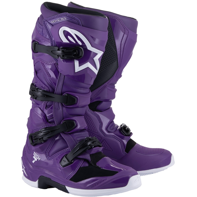 Alpinestars TECH 7 motokrosa zābaki purpursarkani