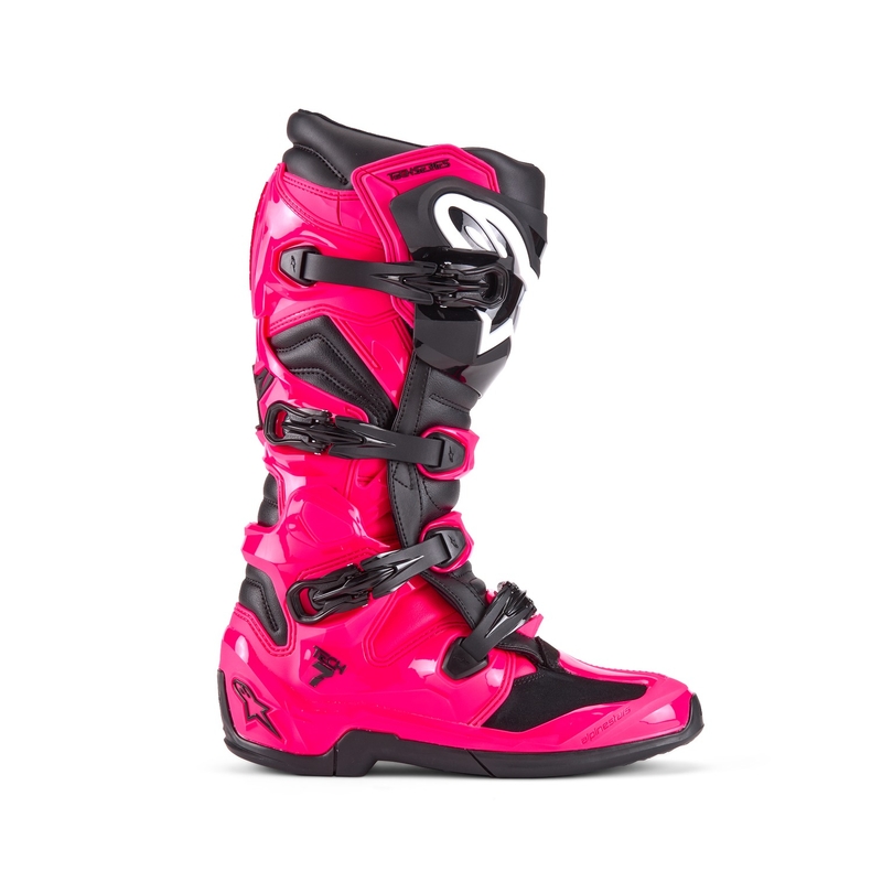 Alpinestars TECH 7 motokrosa zābaki rozā un melni