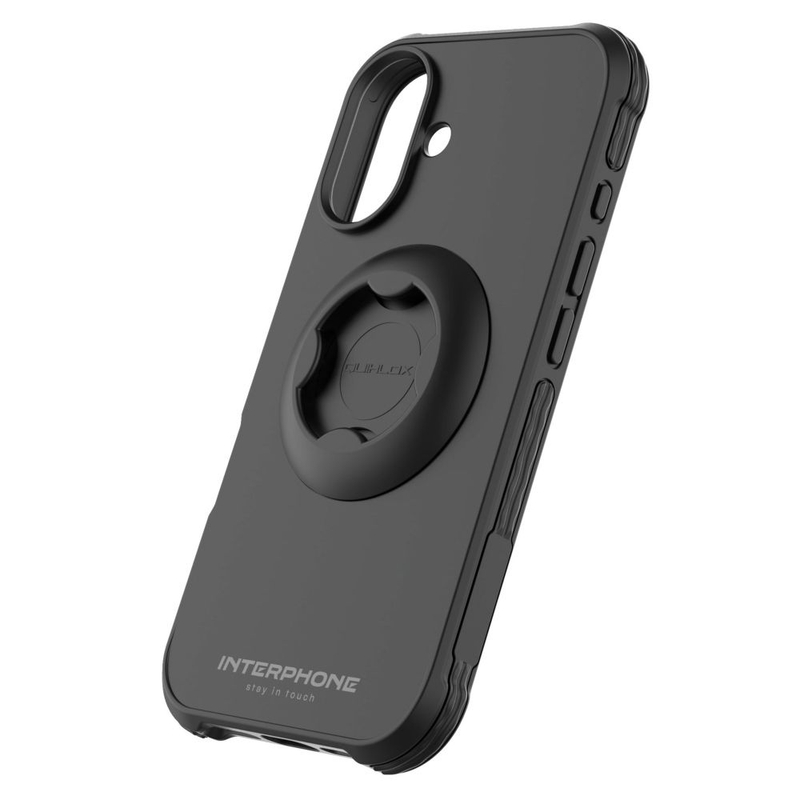 Aizsargvāciņš Interphone QUIKLOX Tetraforce priekš Apple iPhone 16 Plus melns