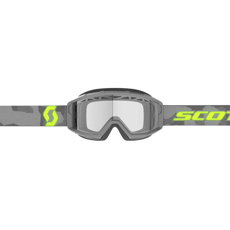 Motokrosa brilles SCOTT Primal Enduro pelēki-fluo dzeltenas ar caurspīdīgu pleksi