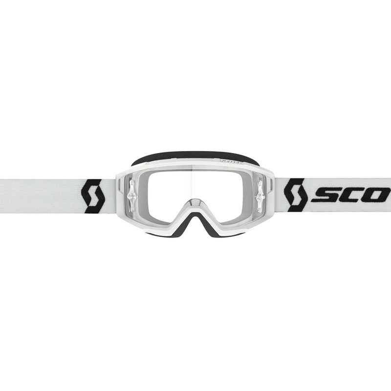 Motokrosa brilles SCOTT Primal Clear baltas ar caurspīdīgu pleksi