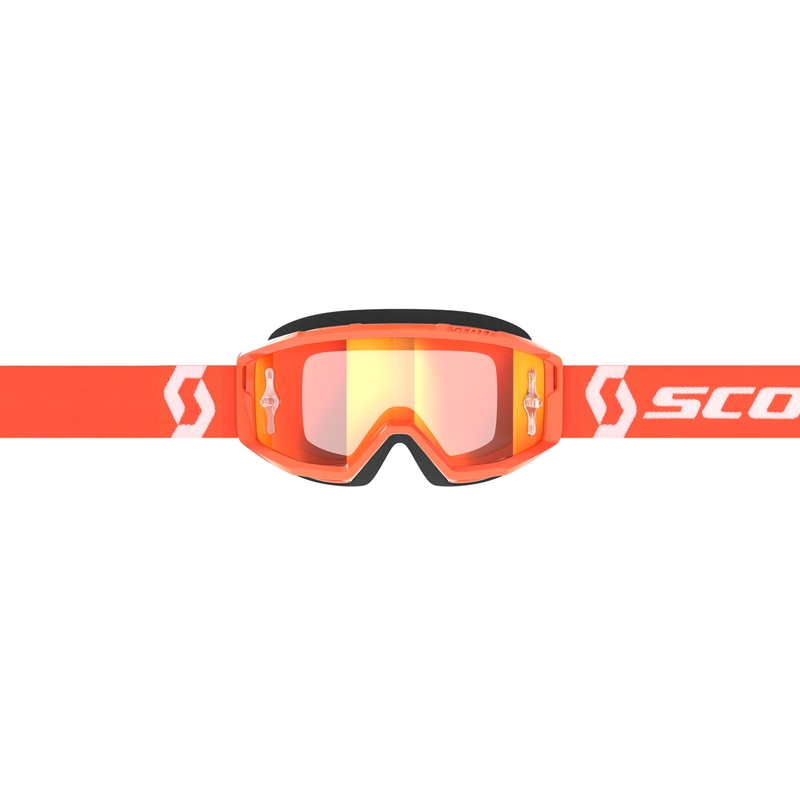 Motokrosa brilles SCOTT Primal CH oranžā un baltā krāsā ar hromētu oranžu pleksi