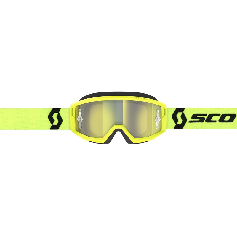 Motokrosa brilles SCOTT Primal CH dzelteni melnas ar hromētu dzeltenu pleksi