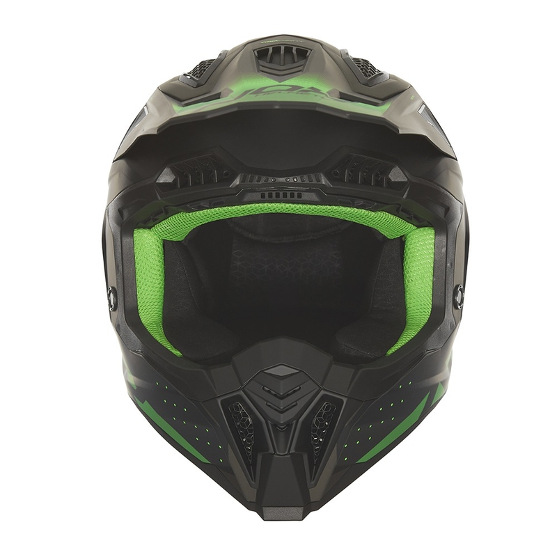 Motokrosová helma NOX N634 matná černo-zelená