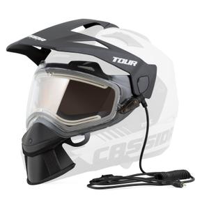 Cassida Tour elektriskās ķiveres apsildes komplekts ar caurspīdīgu pleksi un oranžu aizsargstiklu pret miglošanos