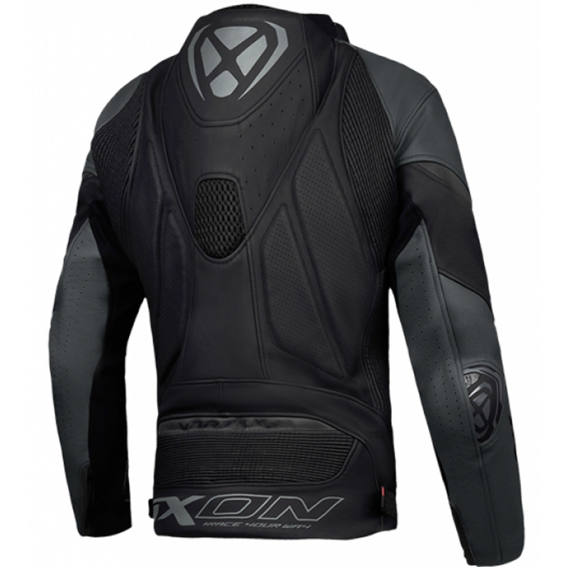 IXON Vortex 3 melna ādas motocikla jaka