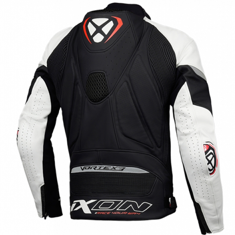 IXON Vortex 3 melnā un baltā ādas motocikla jaka
