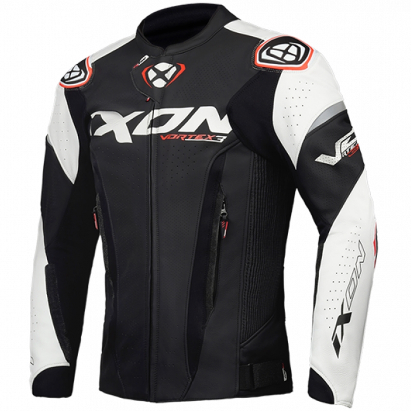 IXON Vortex 3 melnā un baltā ādas motocikla jaka