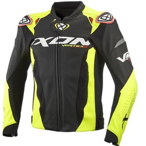 Ādas motocikla jaka IXON Vortex 3 black-fluo yellow