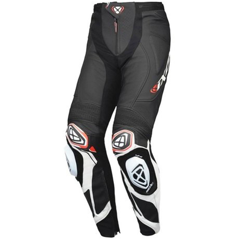 IXON Vortex 3 melnas un baltas ādas motocikla bikses