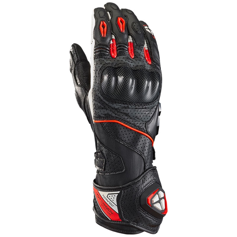 Motocikla cimdi IXON Tornado Air melni-balti-sarkani