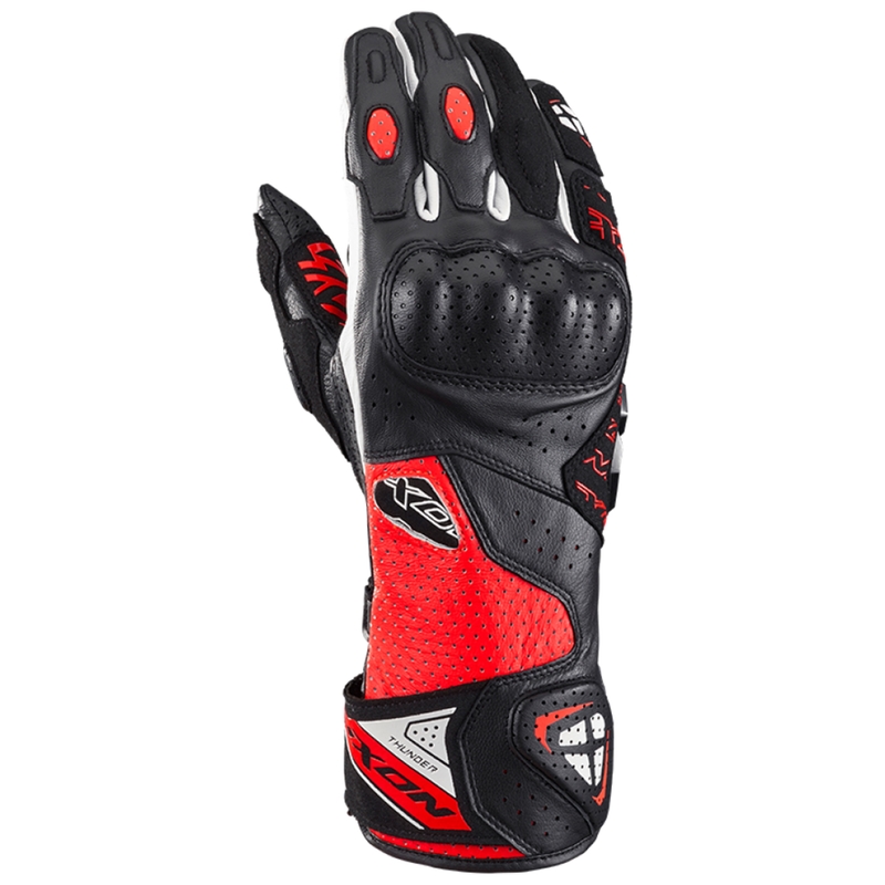 Motocikla cimdi IXON Thunder Air melni-sarkani-balti