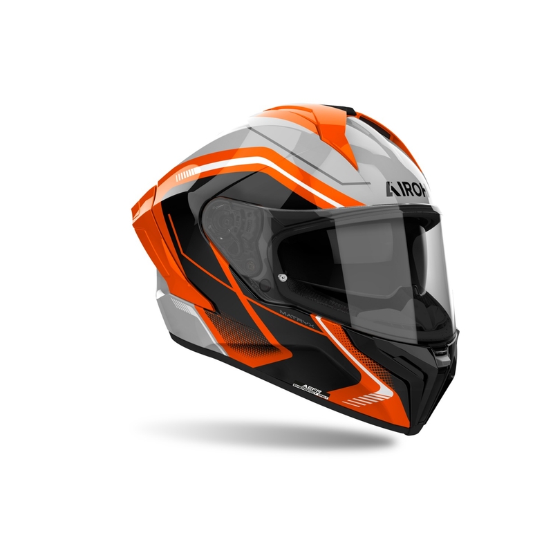 Integrēta motocikla ķivere Airoh MATRYX Wide spīdīgi oranžā krāsā