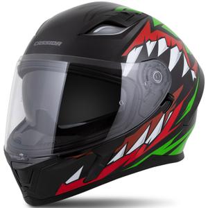 Integrālā ķivere Cassida Orbit Strix sarkana-zaļa-pelēka-balta-melna-melna