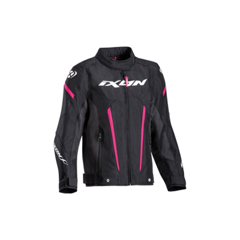 Bērnu motocikla jaka IXON Striker melnā un rozā krāsā