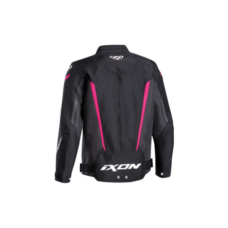 Bērnu motocikla jaka IXON Striker melnā un rozā krāsā