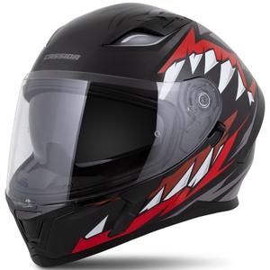 Integrālā ķivere Cassida Orbit Strix sarkanā-pelēkā-baltā-melnā krāsā