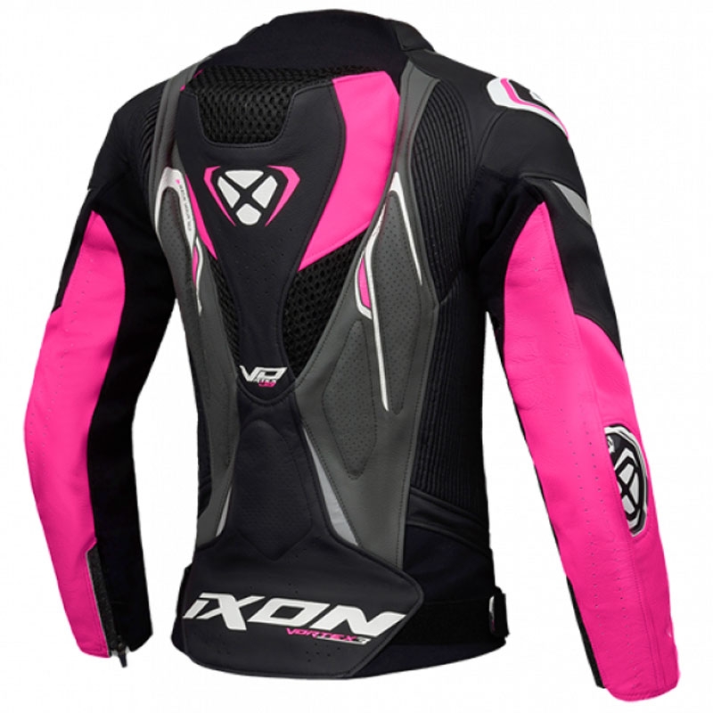 Sieviešu ādas motocikla jaka IXON Vortex 3 black-pink-white