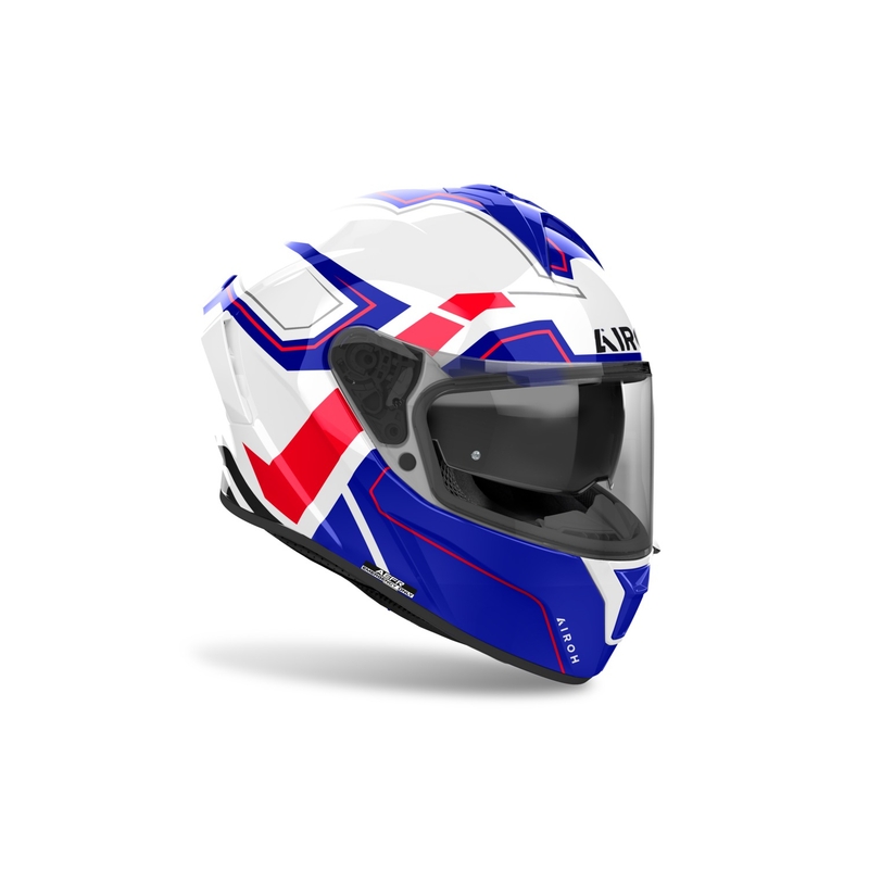 Integrēta motociklu ķivere Airoh SPARK 2 Dart spīdīgi zili-sarkana