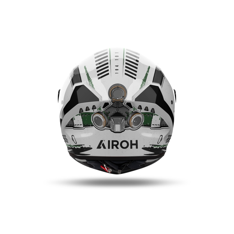 Integrēta motocikla ķivere Airoh CONNOR Alligator spīdīgi balta-zaļa
