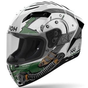 Integrēta motocikla ķivere Airoh CONNOR Alligator spīdīgi balta-zaļa