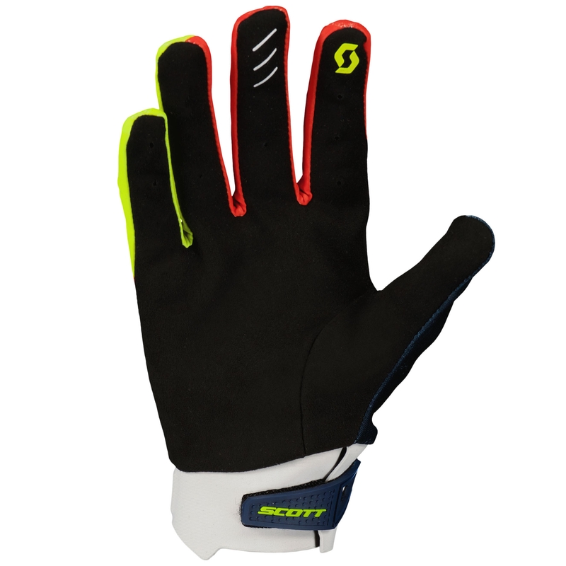 Motokrosa cimdi SCOTT EVO RACE zili-sarkani-fluo dzelteni