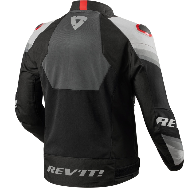 Revit Quantum 3 Air motocikla jaka pelēkā un sarkanā krāsā
