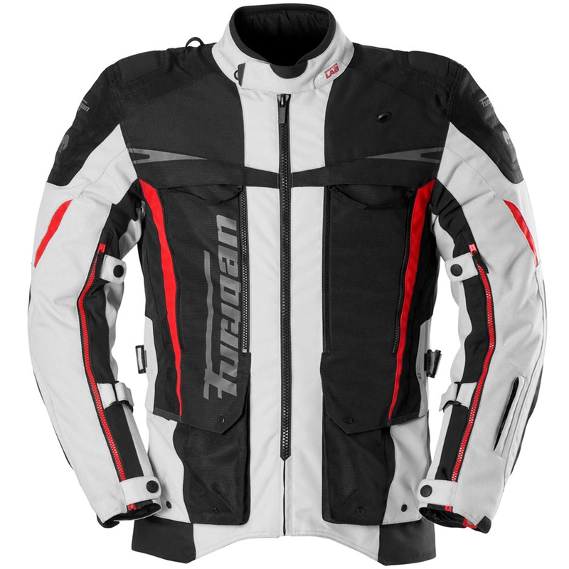 Furygan Montroc Kevlar® Primaloft® 3IN1+ motocikla jaka melna-bēša-sarkana