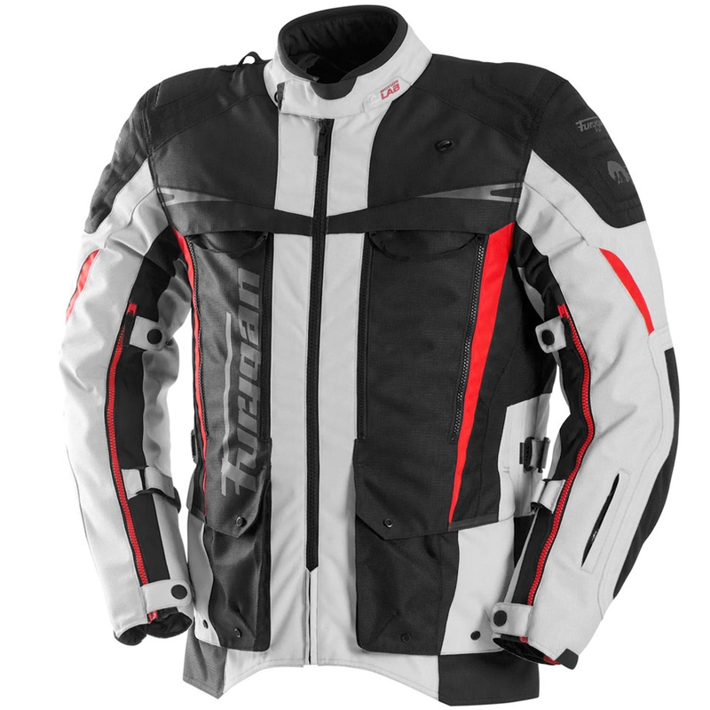 Furygan Montroc Kevlar® Primaloft® 3IN1+ motocikla jaka melna-bēša-sarkana