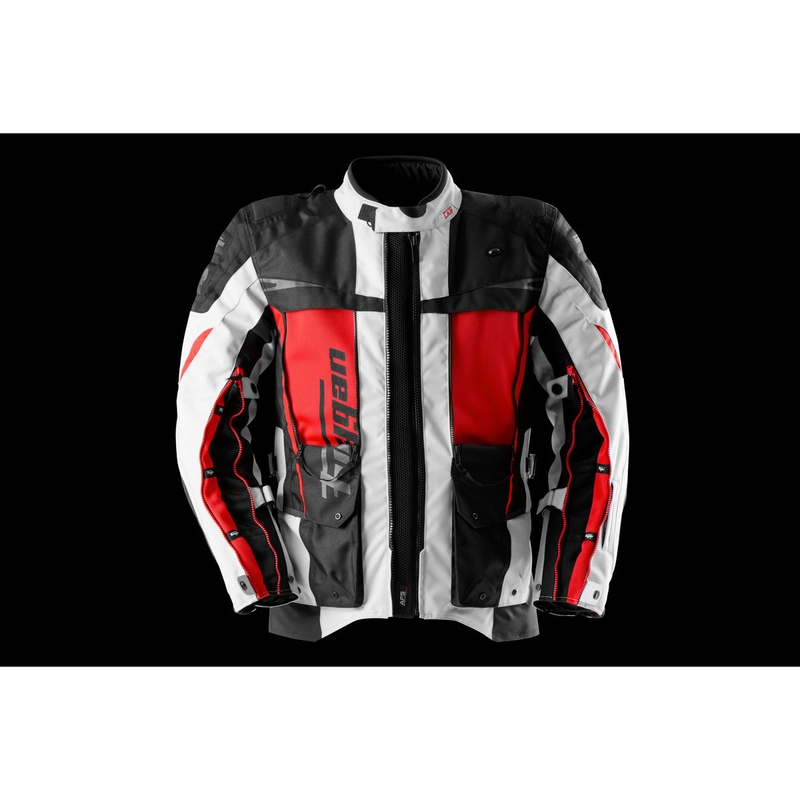 Furygan Montroc Kevlar® Primaloft® 3IN1+ motocikla jaka melna-bēša-sarkana