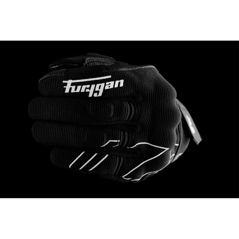 Motocikla cimdi Furygan Jet Neon D3O melns un balts