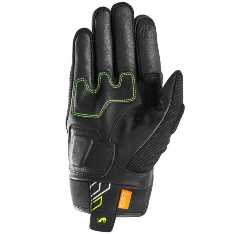Motocikla cimdi Furygan Jet Neon D3O melns-balts-fluo dzeltens
