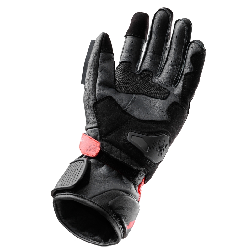 Motocikla cimdi Rebelhorn Viper black-grey-fluo red